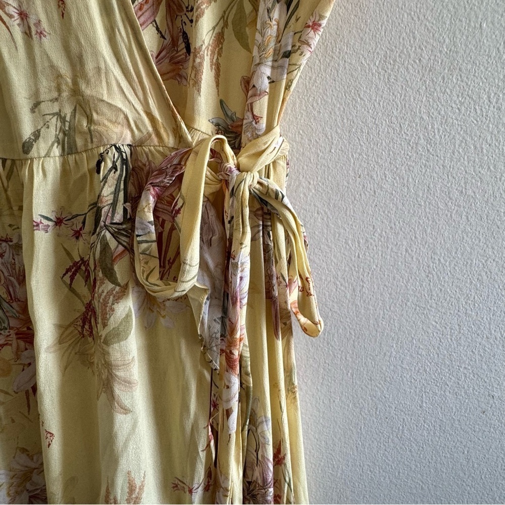 RAVN x Revolve Yellow Floral  Wrap Dress size Small - Picture 7 of 11